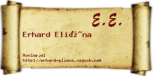 Erhard Eliána névjegykártya